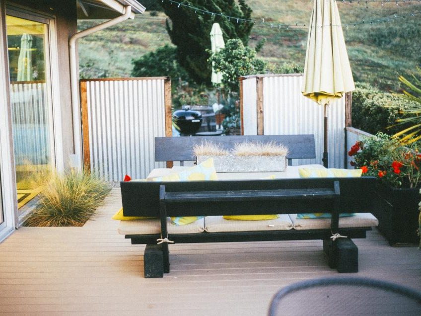 Sample photo: backyard deck with built-in seating